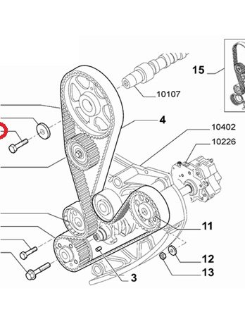 Śruba górnego wałka rozrządu Ducato, Iveco 2.3 JTD 16290334